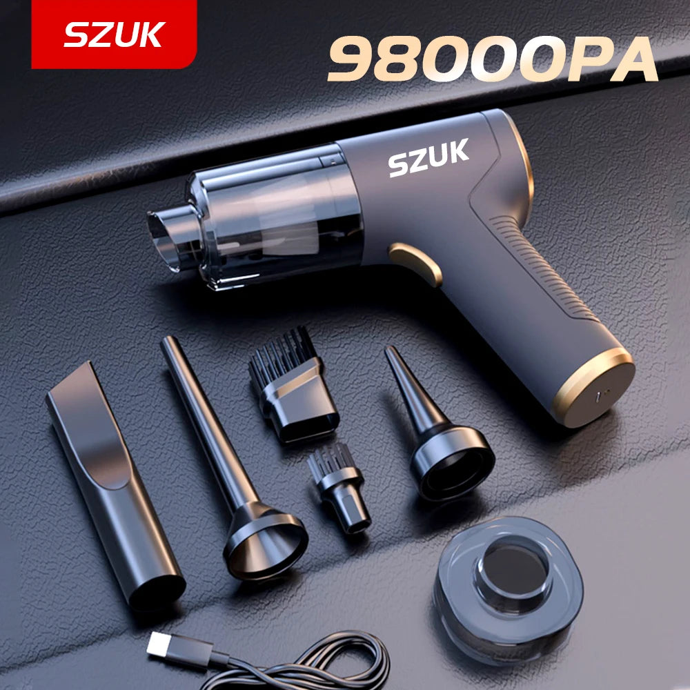 SZUK 98000PA Car Vacuum Cleaner Cordless Handheld Strong Suction Mini Portable Wireless