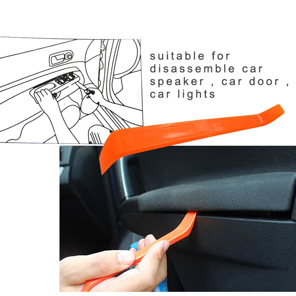 4-Piece Car Trim Removal Tool Kit – Panel, Clip, Dash, Door & Audio Pry Tools – Portable Auto Installer Set