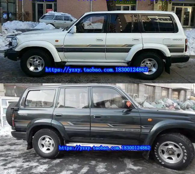 Stylish Color Bar Body Stripe Decal for Toyota Land Cruiser FJ80 / LC80 4500 β Exterior Waistline Decoration Vinyl Sticker