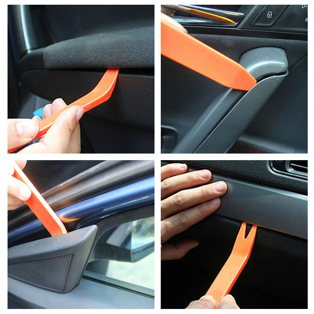 4-Piece Car Trim Removal Tool Kit – Panel, Clip, Dash, Door & Audio Pry Tools – Portable Auto Installer Set