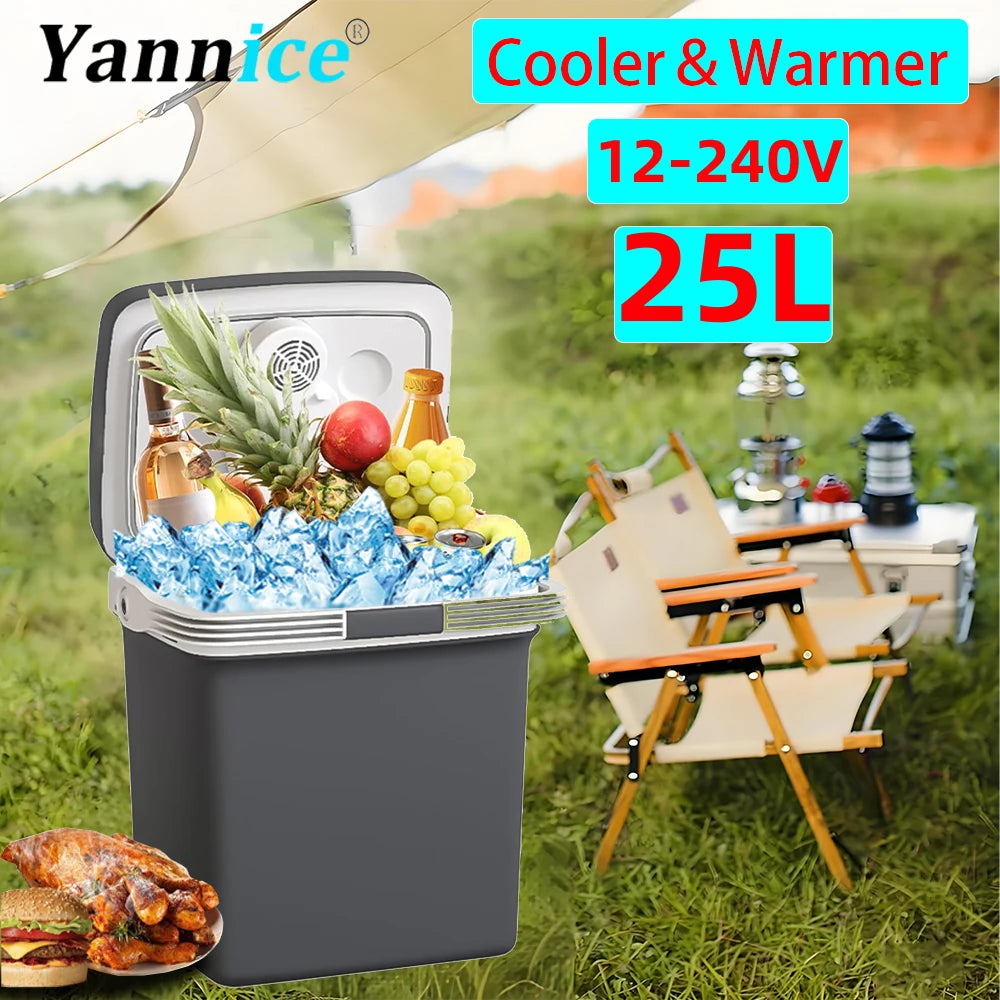 25L Car Refrigerator Cooler Warmer 12V 220V Mini Fridge for Truck RV Camping Travel