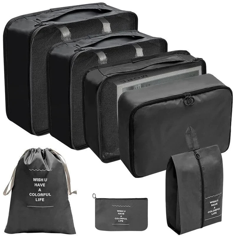 Travel Organizer Storage Bags – 7/8/9/10 Pc Packing Cubes Set for Suitcase Luggage