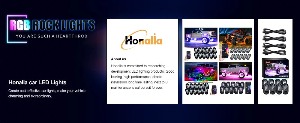 RGB Underglow LED Car Lights Kit Underbody Neon Lamp App Control 12V SUV TruckCar & Automotive Accessories