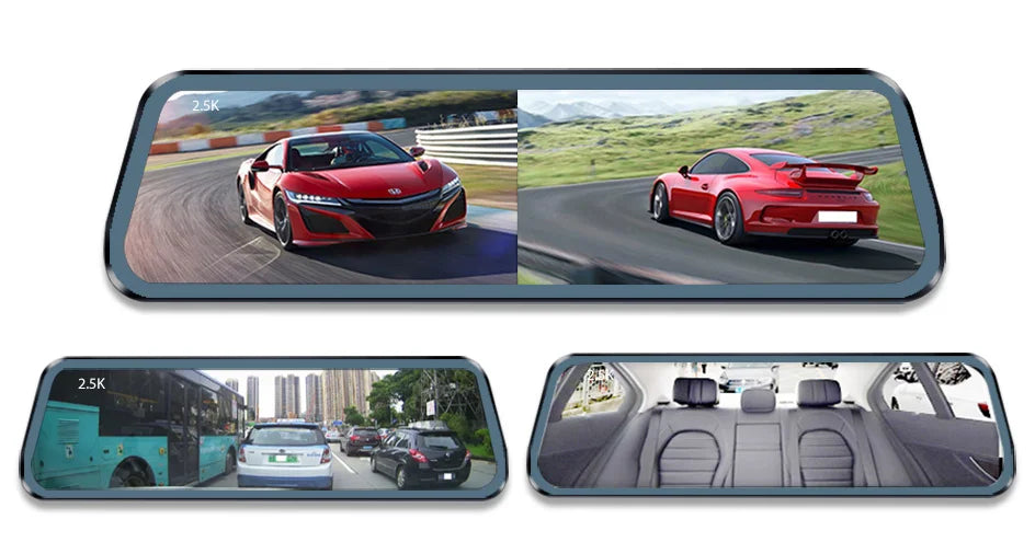 E-ACE 2K Car DVR Dash Cam Mirror WiFi GPS Night Vision 1080P Loop Recording Black Box