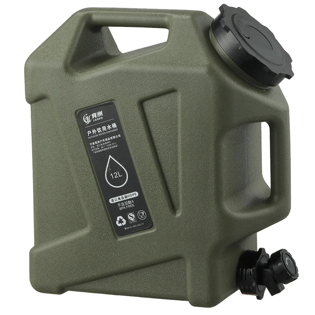 12L Portable Camping Water Container with Detachable Faucet – Large Capacity Outdoor Water Bag for Picnic & Drive