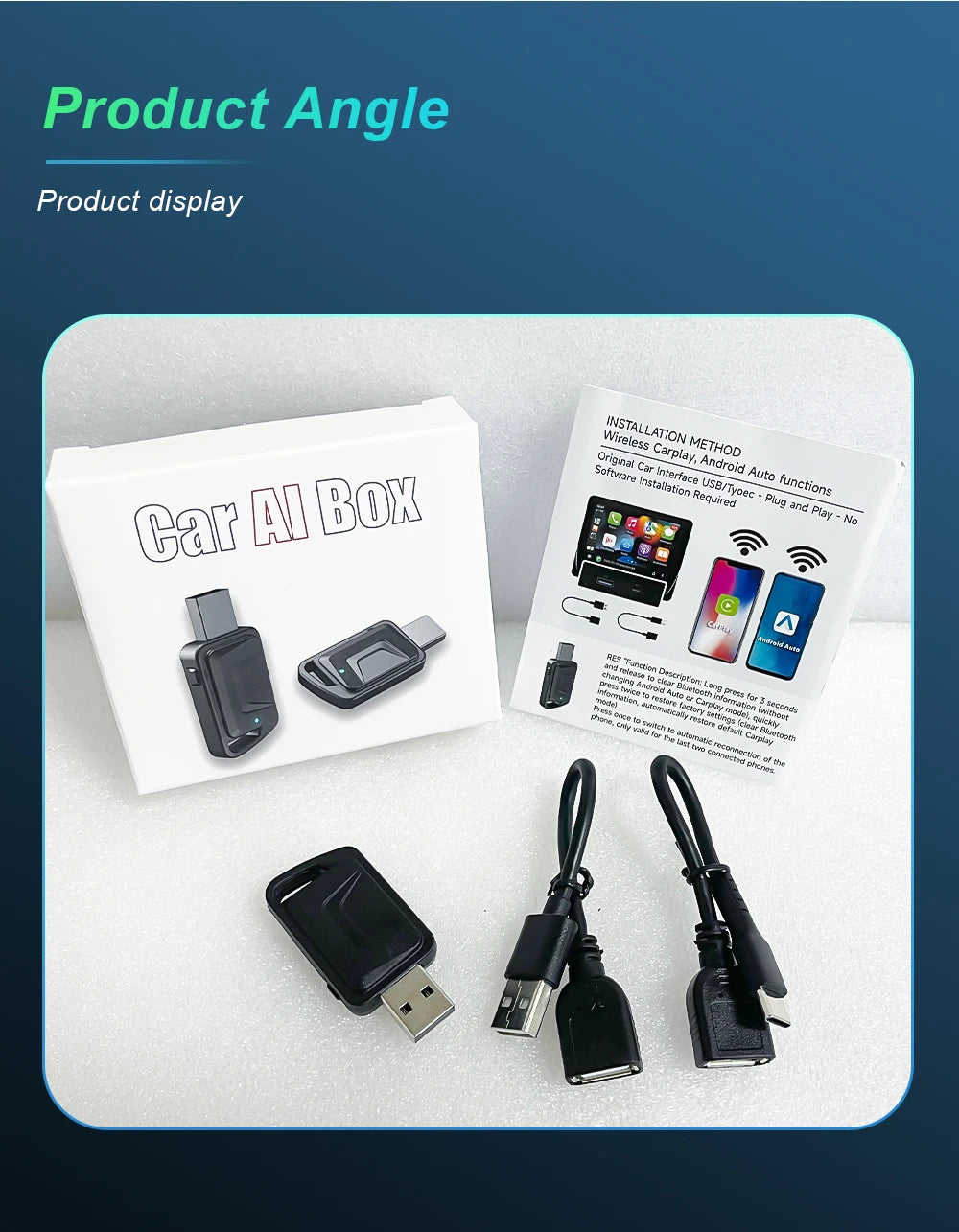 3-in-1 Wireless CarPlay & Android Auto Adapter – Plug & Play, Converts Wired to Wireless for 99% OEM Cars