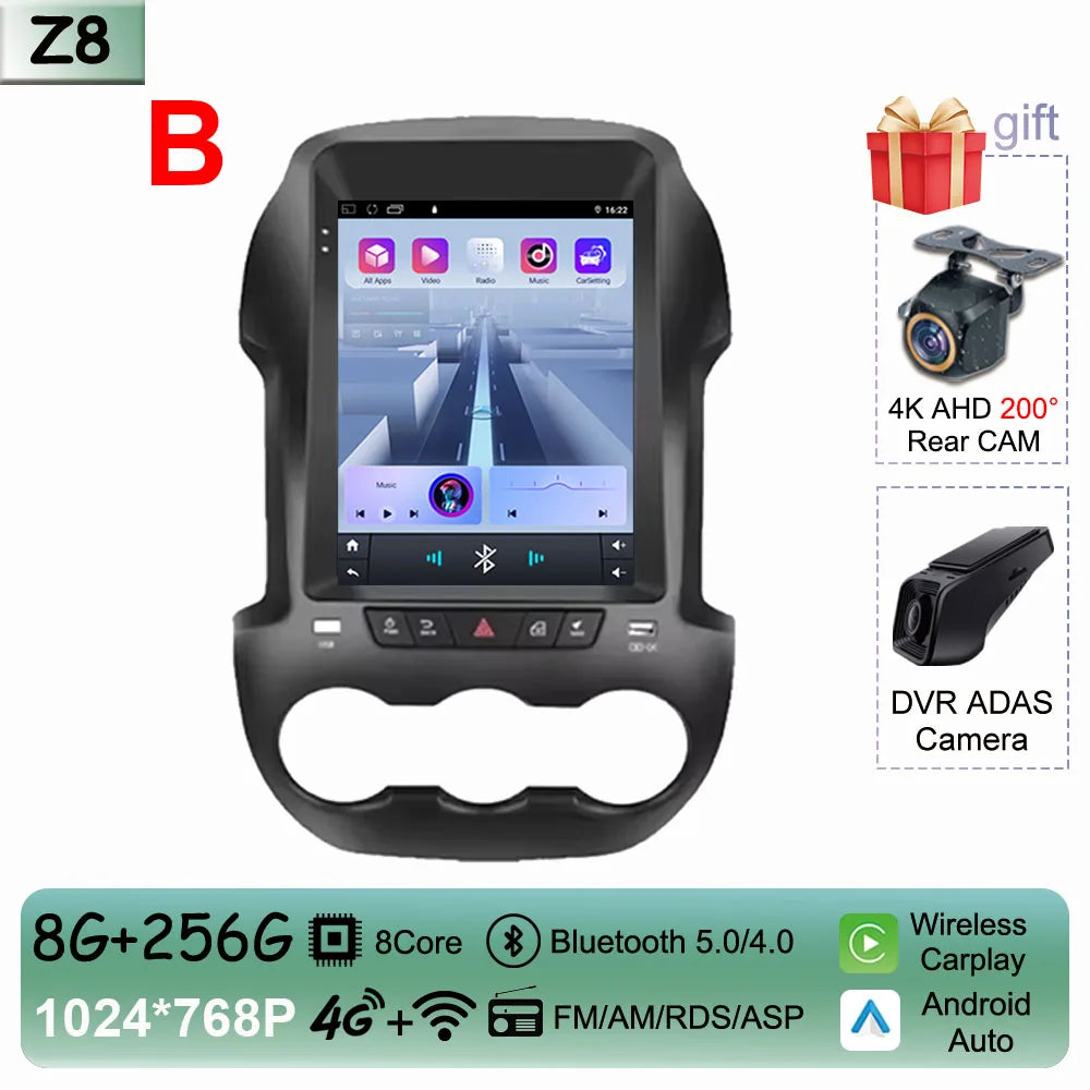 9.7" QLED Touchscreen Android 14 Car Stereo for Ford Ranger 2012-2015 | CarPlay, GPS Navigation, WiFi, Auto Radio Video Player