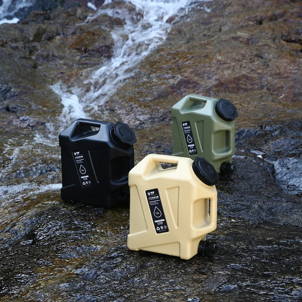 12L Portable Camping Water Container with Detachable Faucet – Large Capacity Outdoor Water Bag for Picnic & Drive