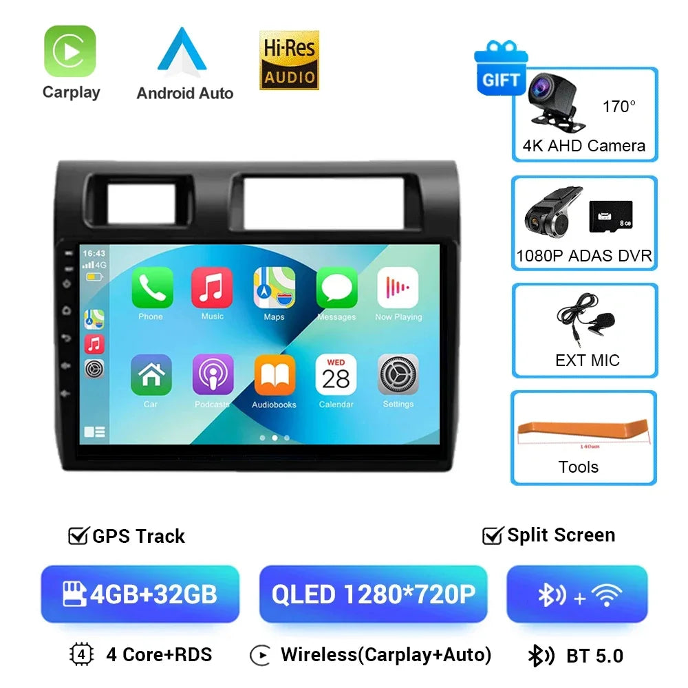 9" Android 13 Car Stereo for Toyota Land Cruiser LC70/LC79 (2007–2020) | Wireless CarPlay, Multimedia Player, DVD, Bluetooth, GPS NavigationCar & Automotive Accessories