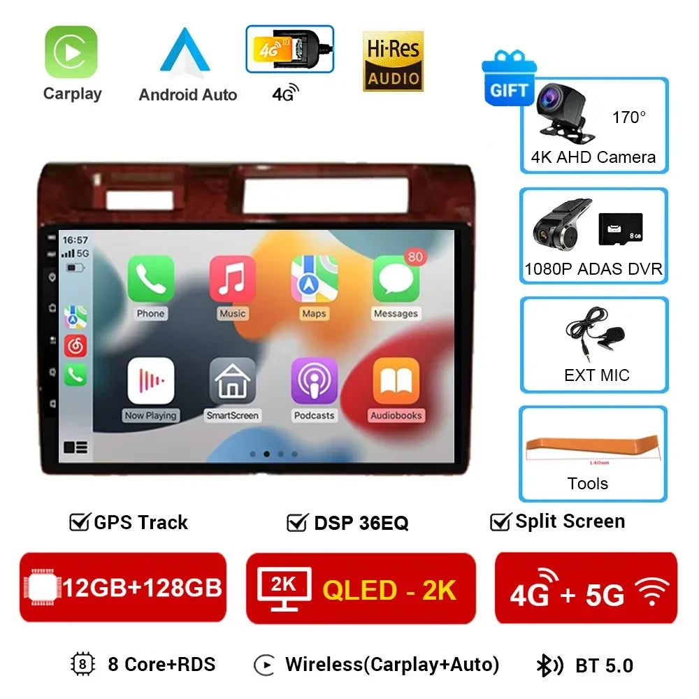 9" Android 13 Car Stereo for Toyota Land Cruiser LC70/LC79 (2007–2020) | Wireless CarPlay, Multimedia Player, DVD, Bluetooth, GPS NavigationCar & Automotive Accessories