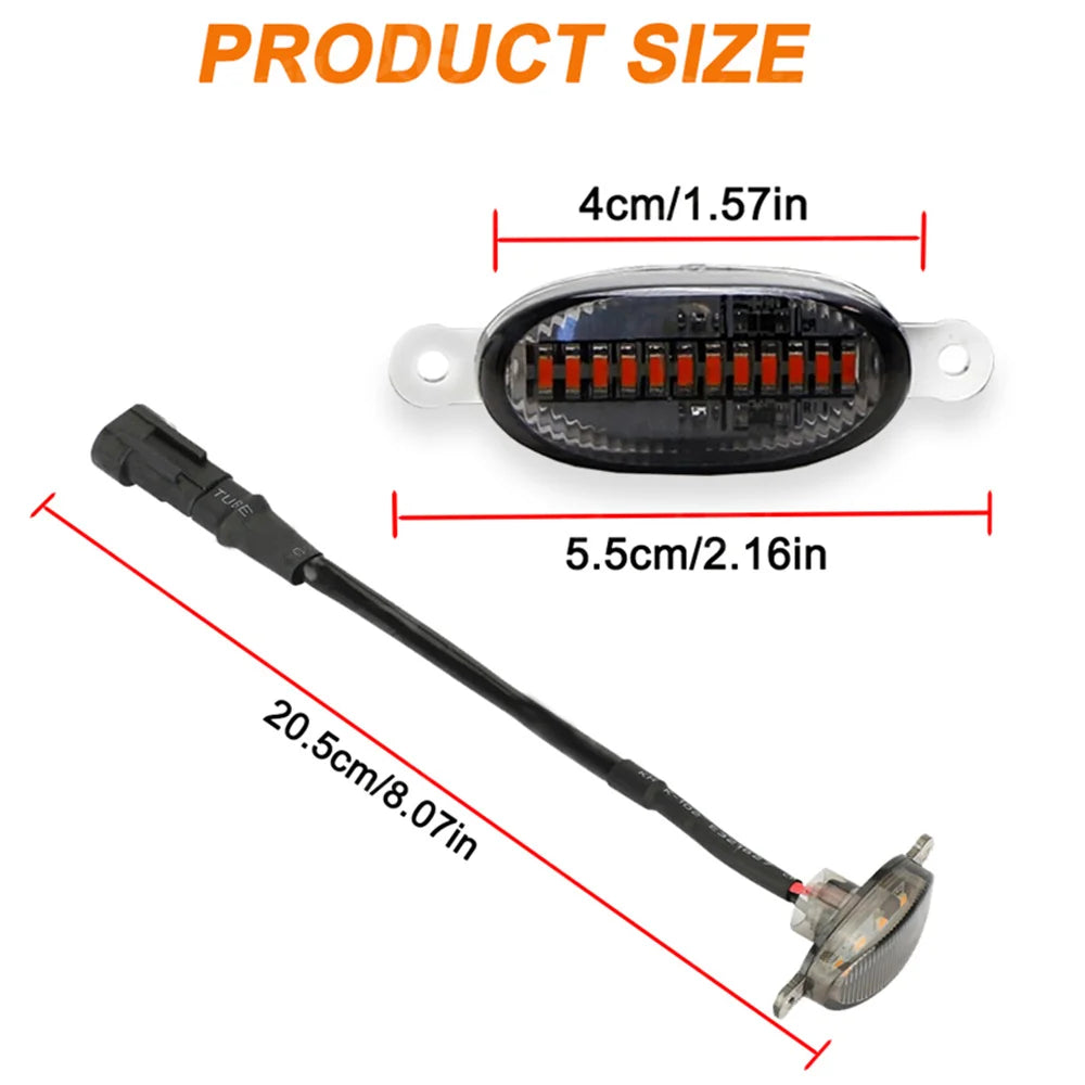 Universal Smoked Lens Amber White LED Grille Marker Lights Kit w/ Harness For SUV Truck