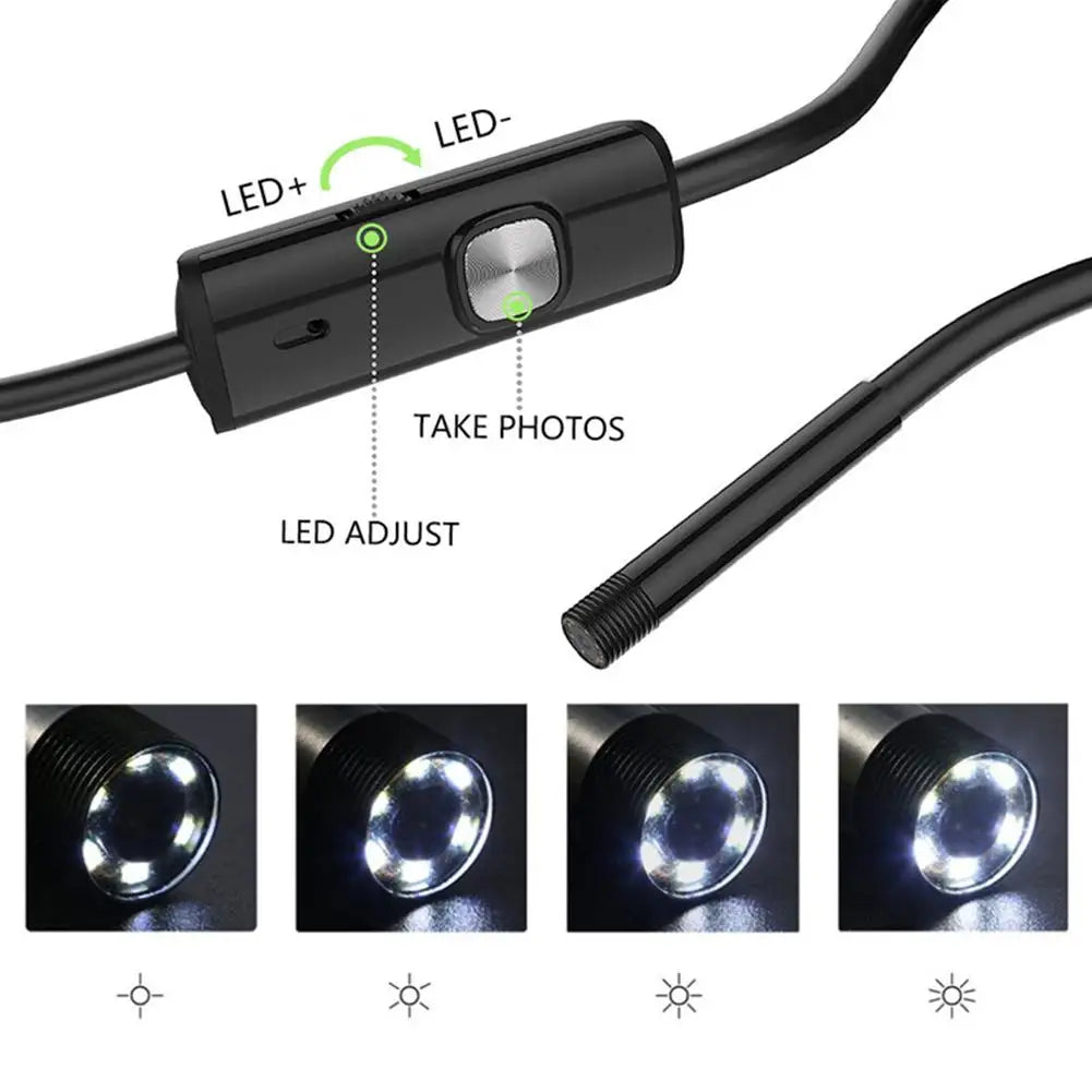 2-in-1 Endoscope Camera Micro USB Type C 7mm Lens Waterproof Inspection Borescope for Android PC Car Sewer