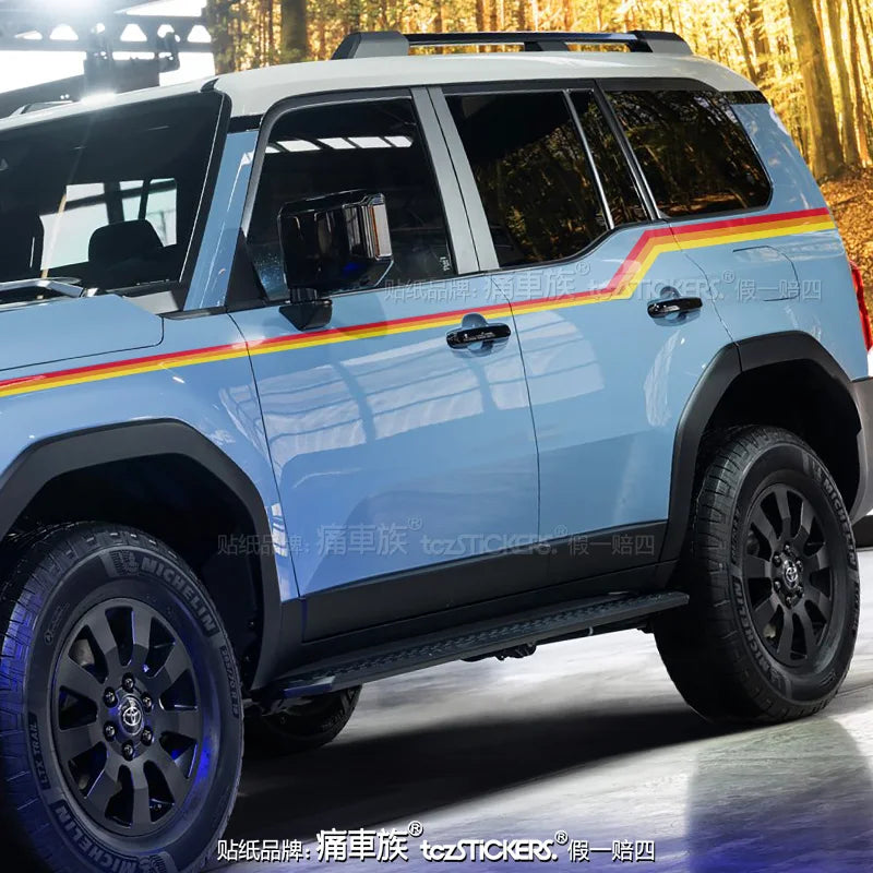 Stylish Car Body Decal Kit for Toyota Land Cruiser Prado LC250 2024 β Sporty Exterior Customization Vinyl Sticker Film Accessories