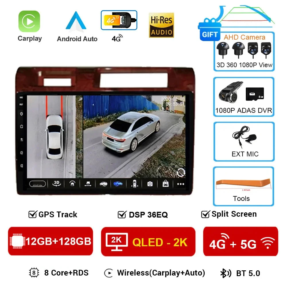 9" Android 13 Car Stereo for Toyota Land Cruiser LC70/LC79 (2007–2020) | Wireless CarPlay, Multimedia Player, DVD, Bluetooth, GPS NavigationCar & Automotive Accessories