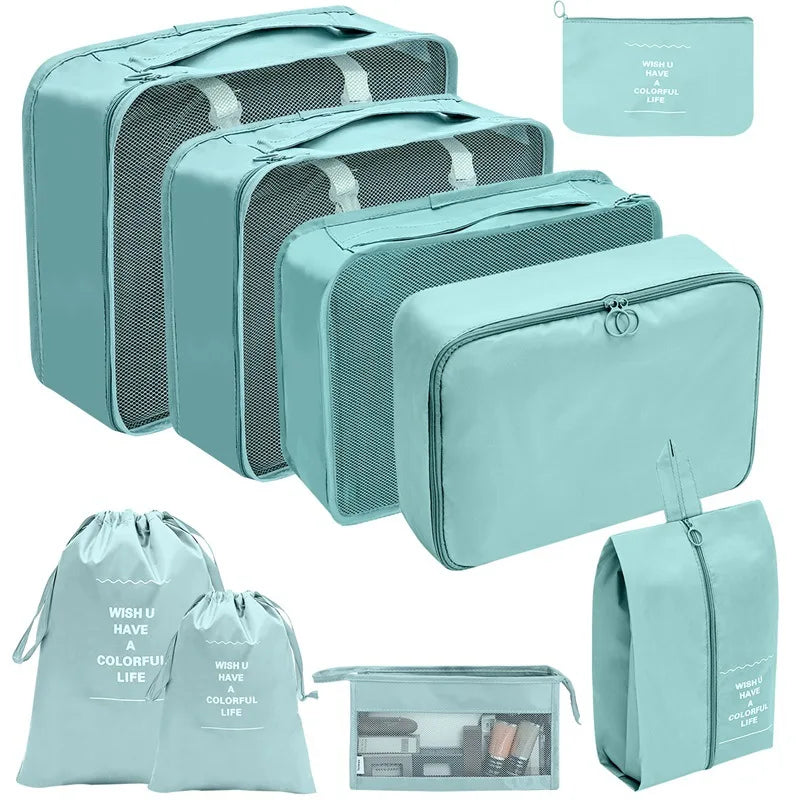 Travel Organizer Storage Bags – 7/8/9/10 Pc Packing Cubes Set for Suitcase Luggage