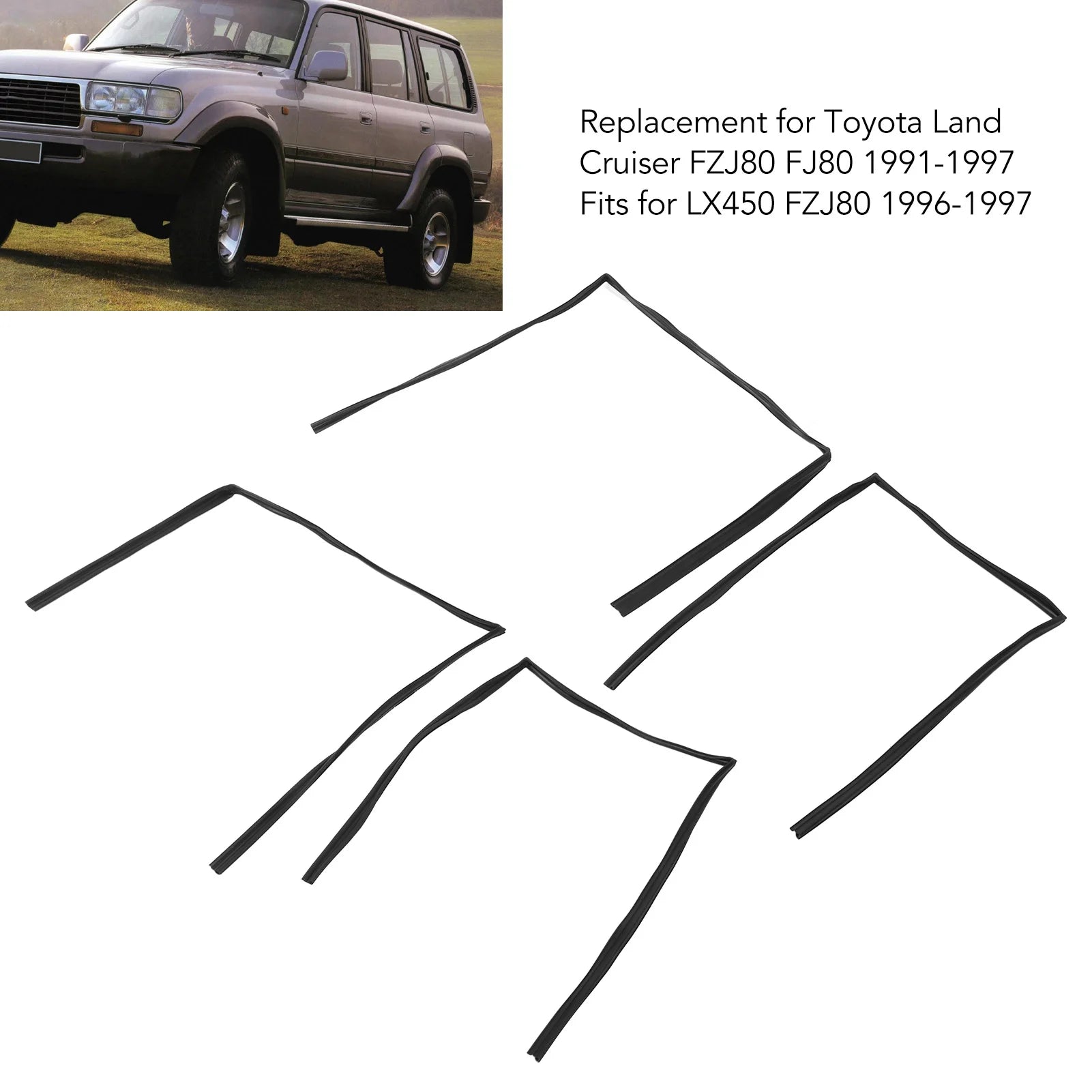 Door Belt Moulding Weatherstrip Rubber Seal | Fits Toyota Land Cruiser FJ80 FZJ80 | Leak-Proof, Flexible Replacement (68151-60010)