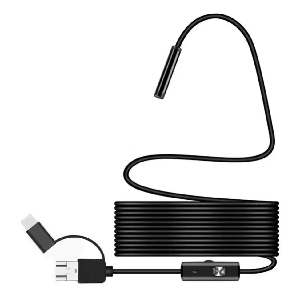2-in-1 Endoscope Camera Micro USB Type C 7mm Lens Waterproof Inspection Borescope for Android PC Car Sewer