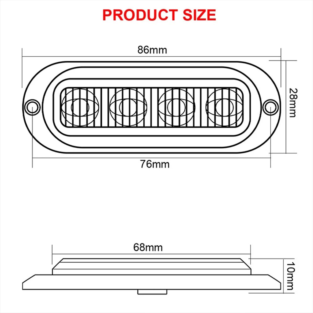 12V 24V LED Side Marker Lights Truck Trailer Van Pickup Boat Clearance Lamp Waterproof