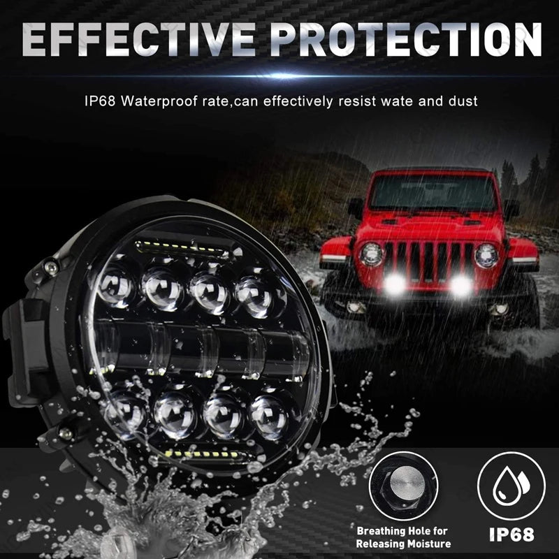 7 Inch 150W LED Work Light Bar Round Spot Driving Fog Lamp Offroad 4x4 SUV Truck 4WD