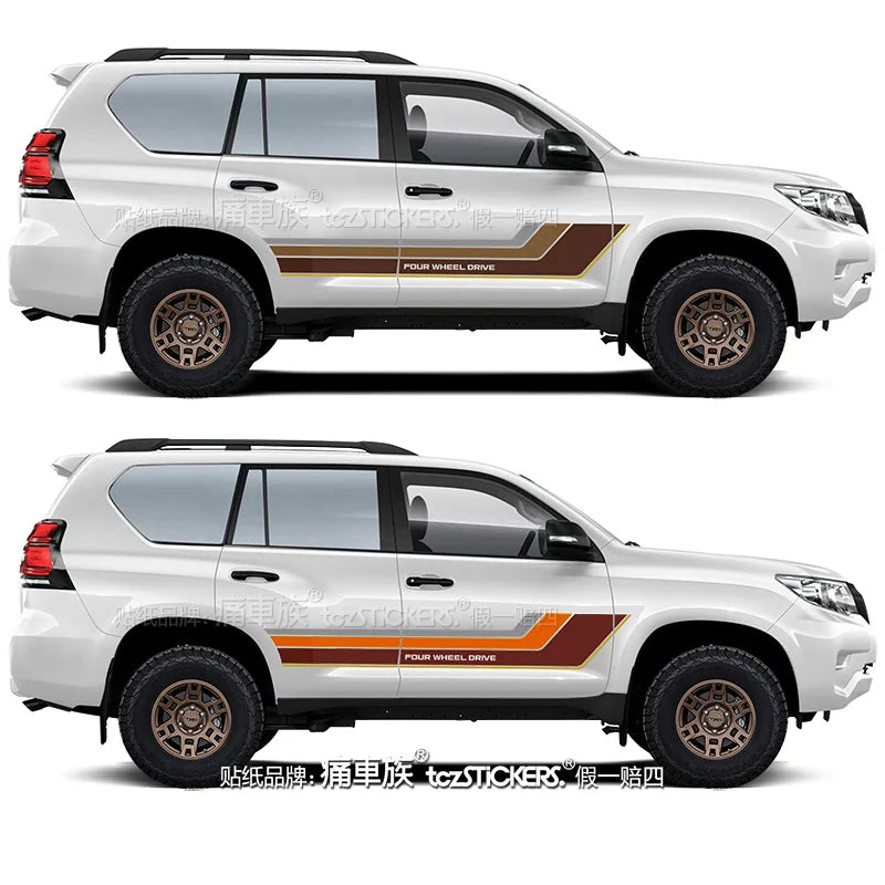 Premium Body Decal Stickers for Toyota Land Cruiser Prado LC150 β Sporty Exterior Customization & Personalized Car Styling Accessories
