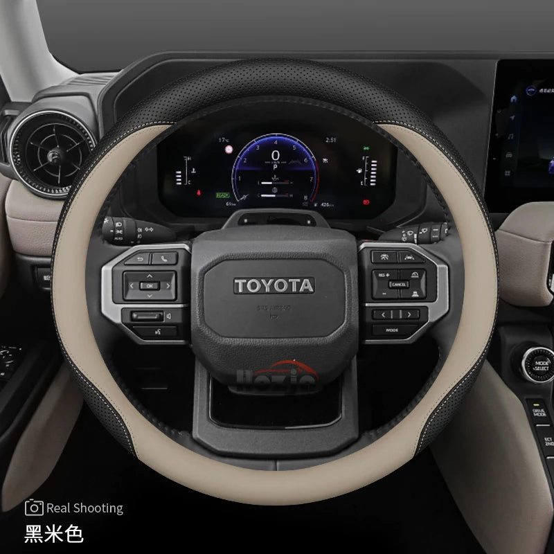 Leather Steering Wheel Cover for Toyota Land Cruiser Prado 90 120 150 LC250