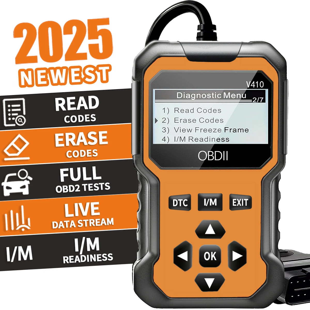 OBD2 Car Code Reader & Engine Diagnostic Scanner – Compatible with All OBDII Vehicles 1996+