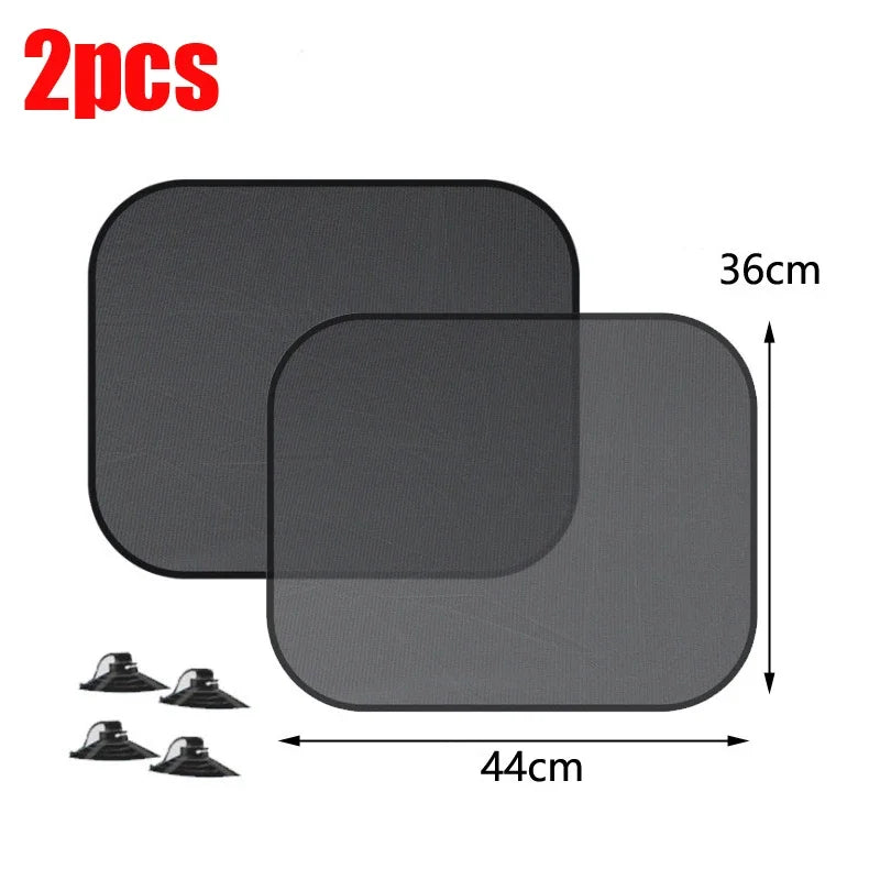 Car Window Sunshade UV Protection Mesh Cover Front Rear Side Curtain Black 1-5PCS