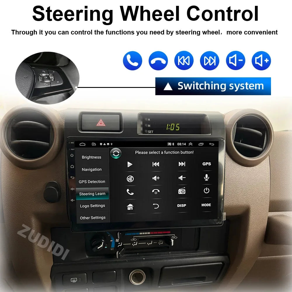 9" Android 13 Car Stereo for Toyota Land Cruiser LC70/LC79 (2007–2020) | Wireless CarPlay, Multimedia Player, DVD, Bluetooth, GPS NavigationCar & Automotive Accessories