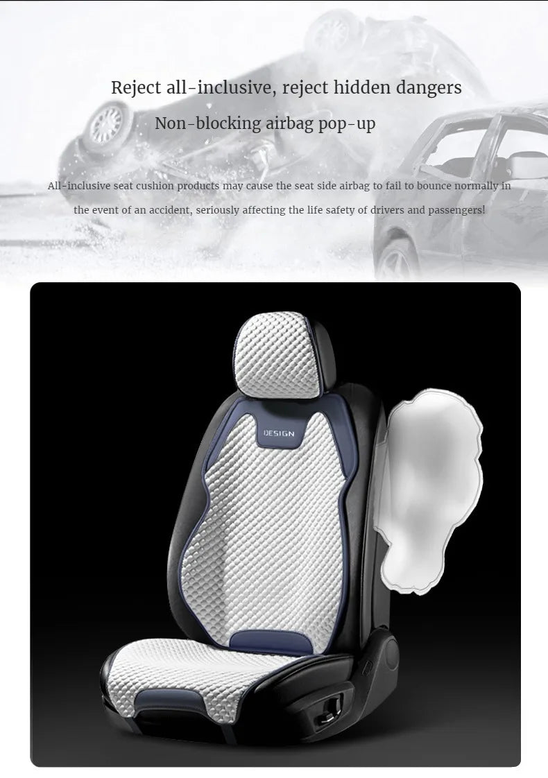 Ice Silk Car Seat Cushion – Breathable, Universal Fit, All-Season Comfort & Durability for Front Seats