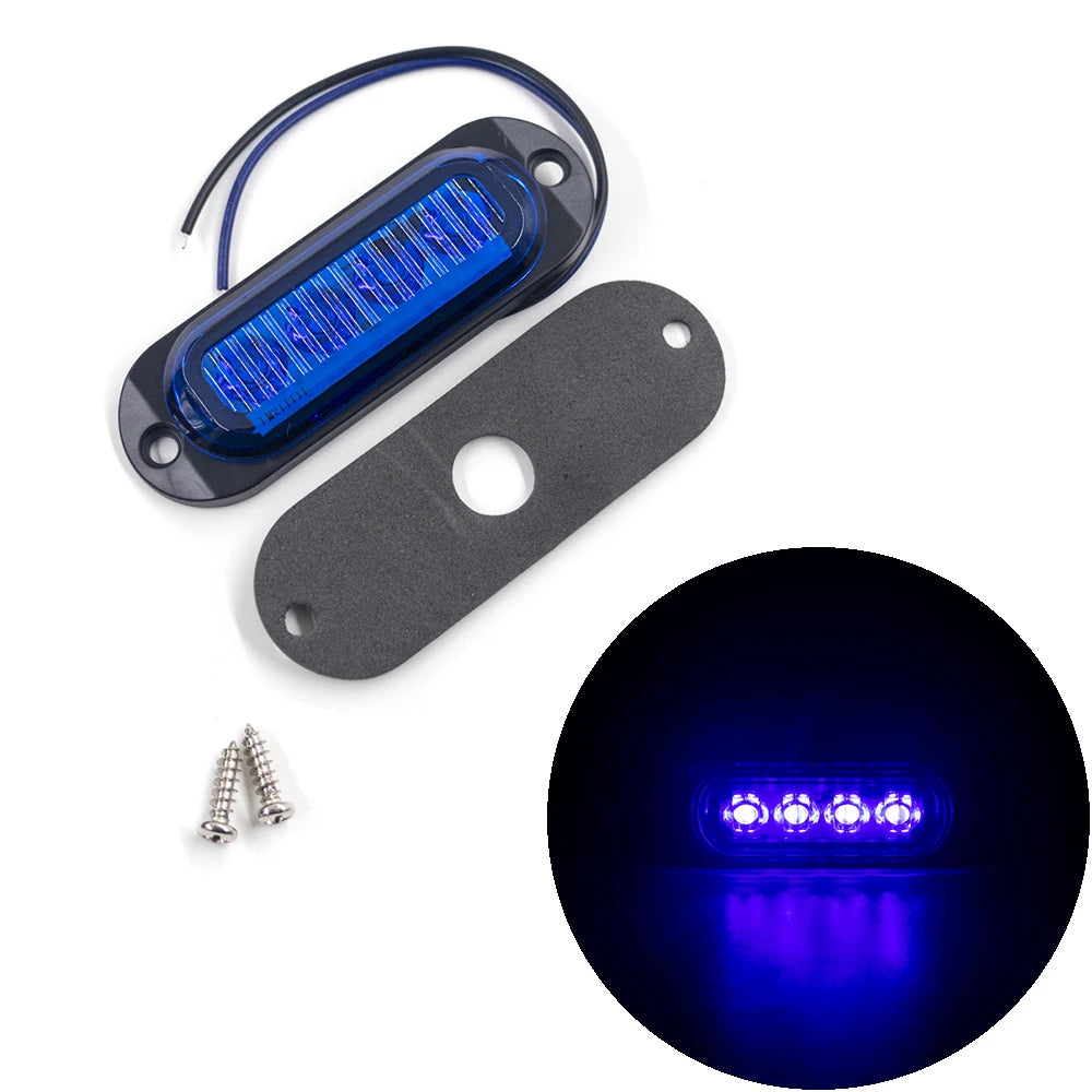 12V 24V LED Side Marker Lights Truck Trailer Van Pickup Boat Clearance Lamp Waterproof