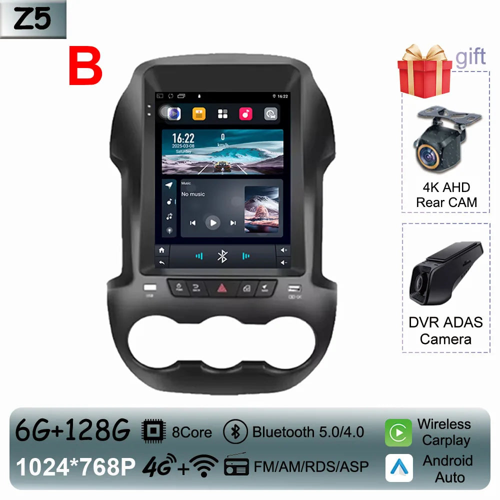 9.7" QLED Touchscreen Android 14 Car Stereo for Ford Ranger 2012-2015 | CarPlay, GPS Navigation, WiFi, Auto Radio Video Player