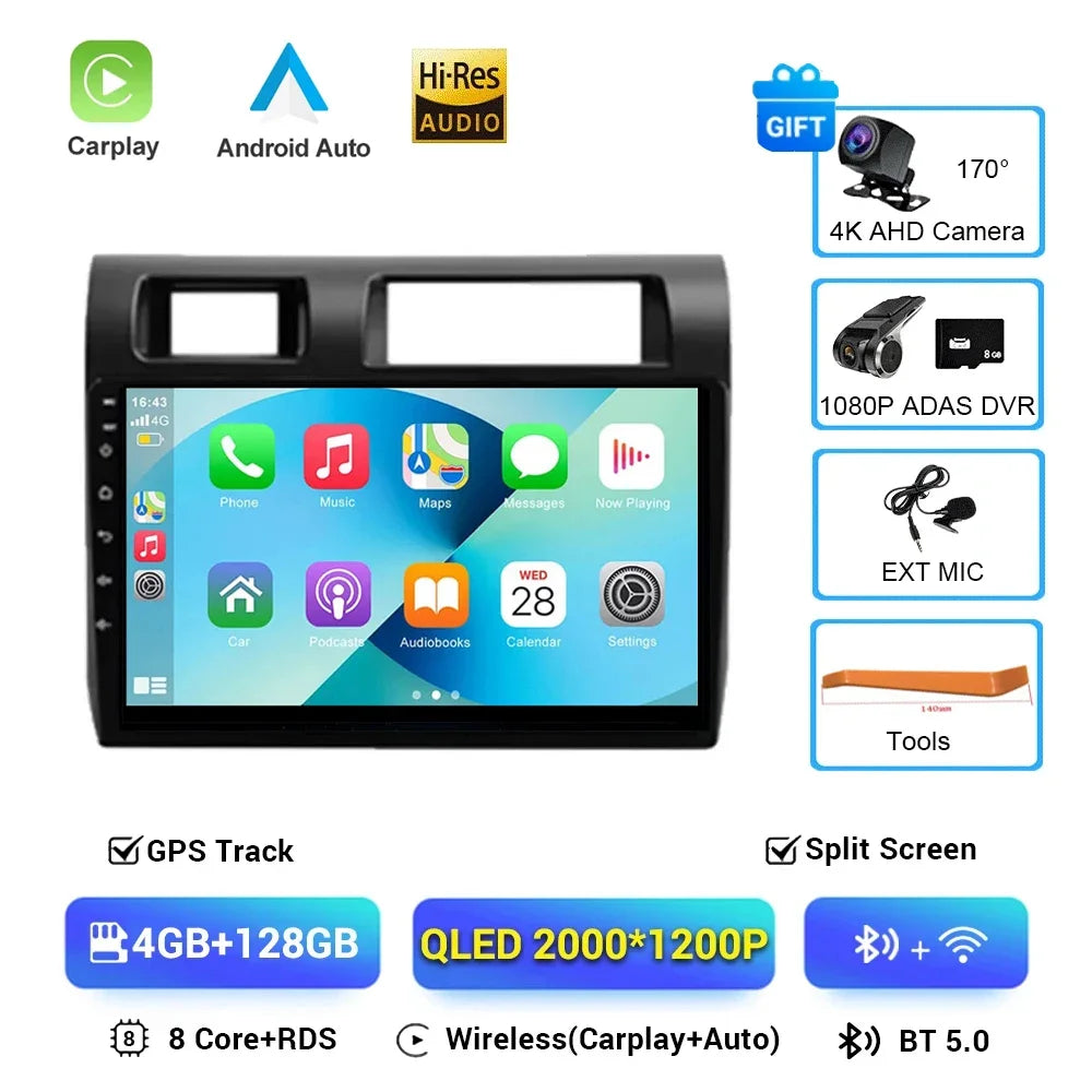 9" Android 13 Car Stereo for Toyota Land Cruiser LC70/LC79 (2007–2020) | Wireless CarPlay, Multimedia Player, DVD, Bluetooth, GPS NavigationCar & Automotive Accessories