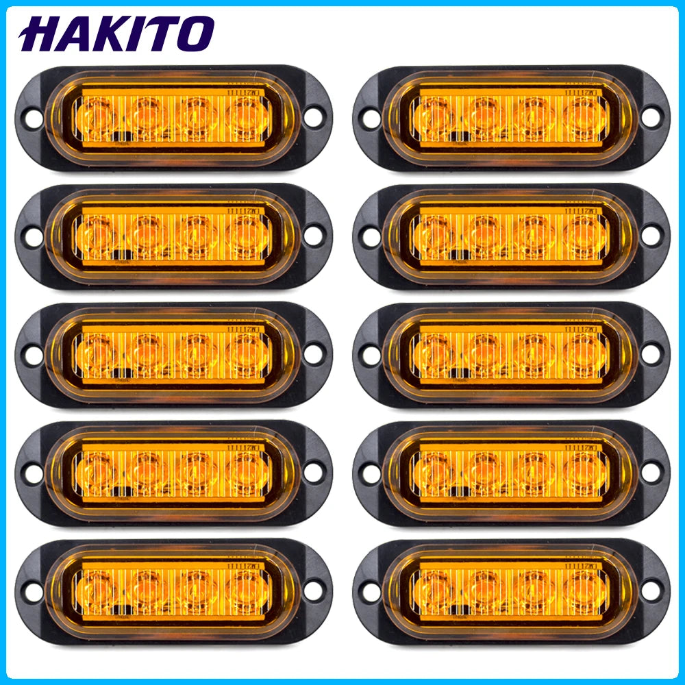 12V 24V LED Side Marker Lights Truck Trailer Van Pickup Boat Clearance Lamp Waterproof