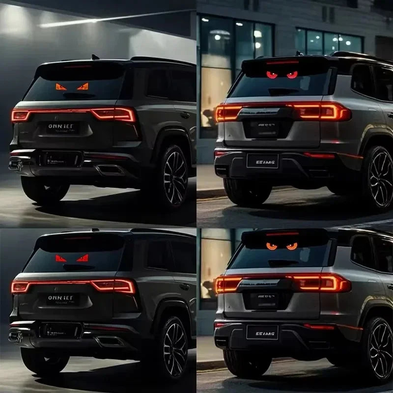 Devil’s Eyes LED Matrix Strobe Signal Lights – USB Plug-in Warning & Decoration for Car Windshields