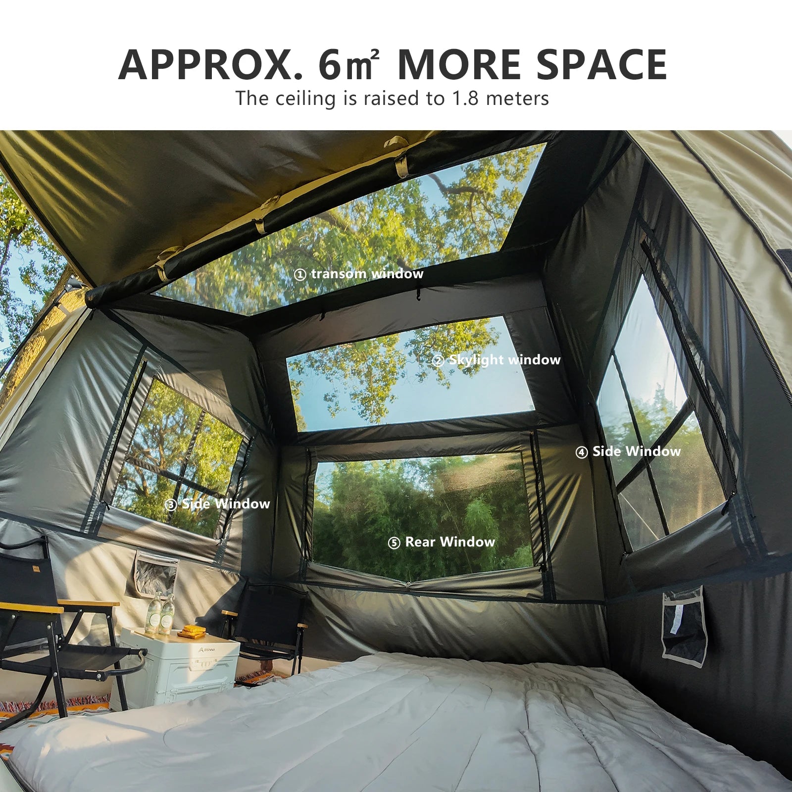 BISINNA One-Touch Automatic Ridge Tent with Titanium Glue – 3-4 Person Outdoor Family Camping TentOutdoor & Camping Gear