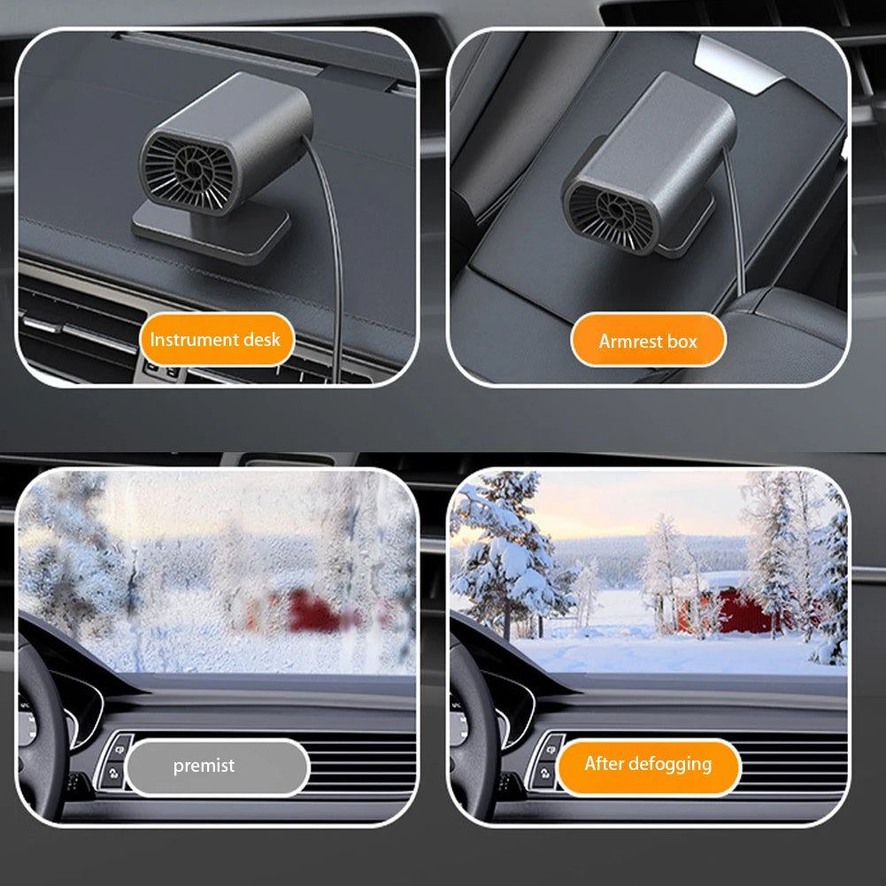 200W/150W Car Heater Fan 12V/24V – Portable Windshield Defogger & Defroster | Fast Heating Anti-Fog Demister for Winter DrivingCar & Automotive Accessories