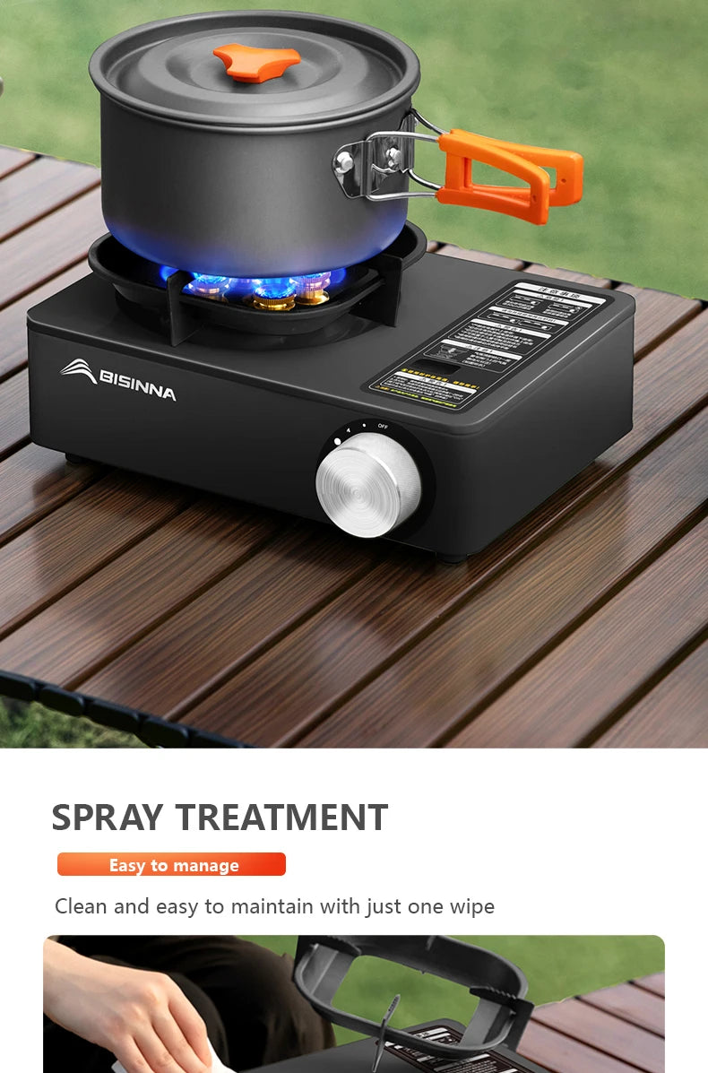 BISINNA 5800W High-Power Portable Camping Gas Stove – Outdoor Cassette Burner for Hiking, Trekking & Picnic