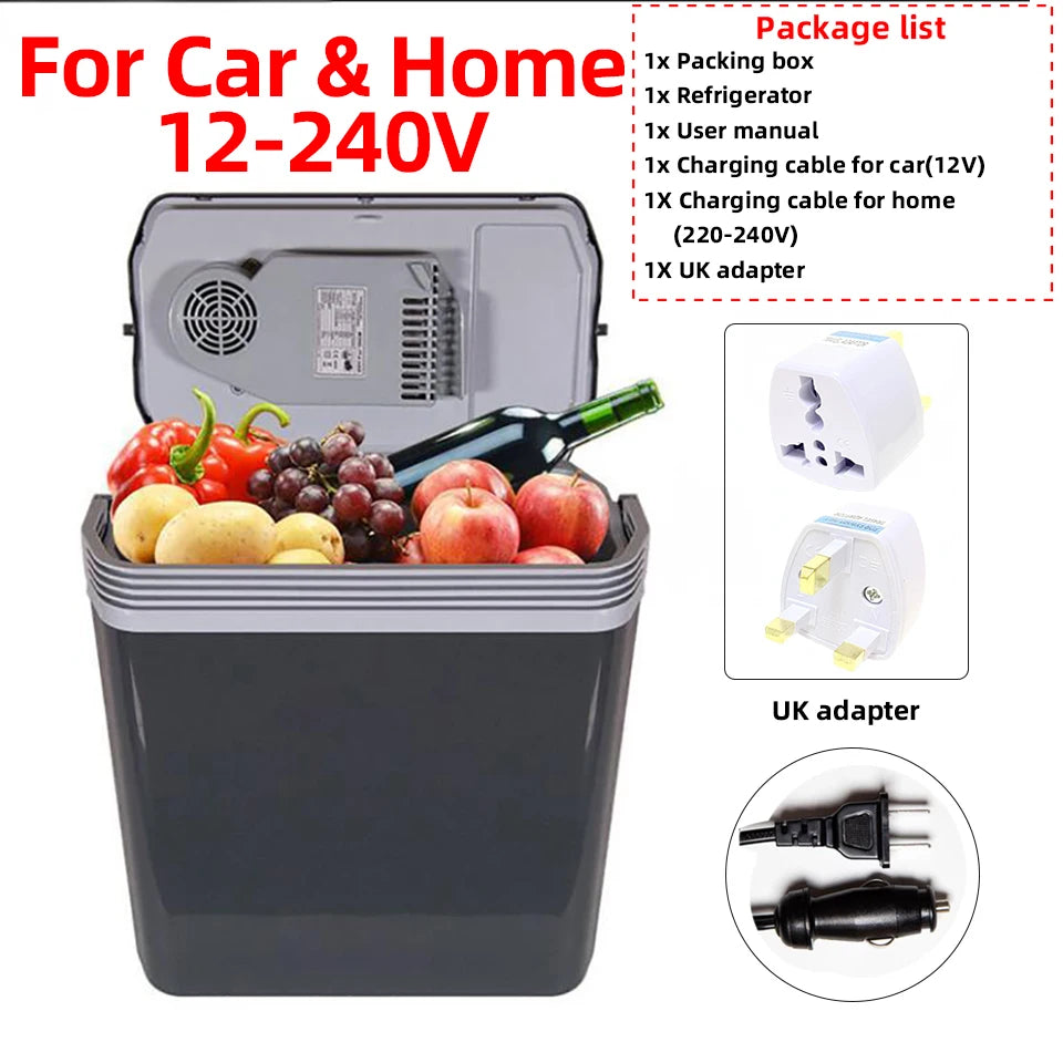 25L Car Refrigerator Cooler Warmer 12V 220V Mini Fridge for Truck RV Camping Travel
