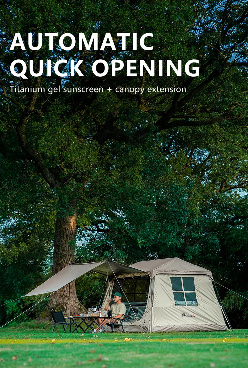 BISINNA One-Touch Automatic Ridge Tent with Titanium Glue – 3-4 Person Outdoor Family Camping TentOutdoor & Camping Gear