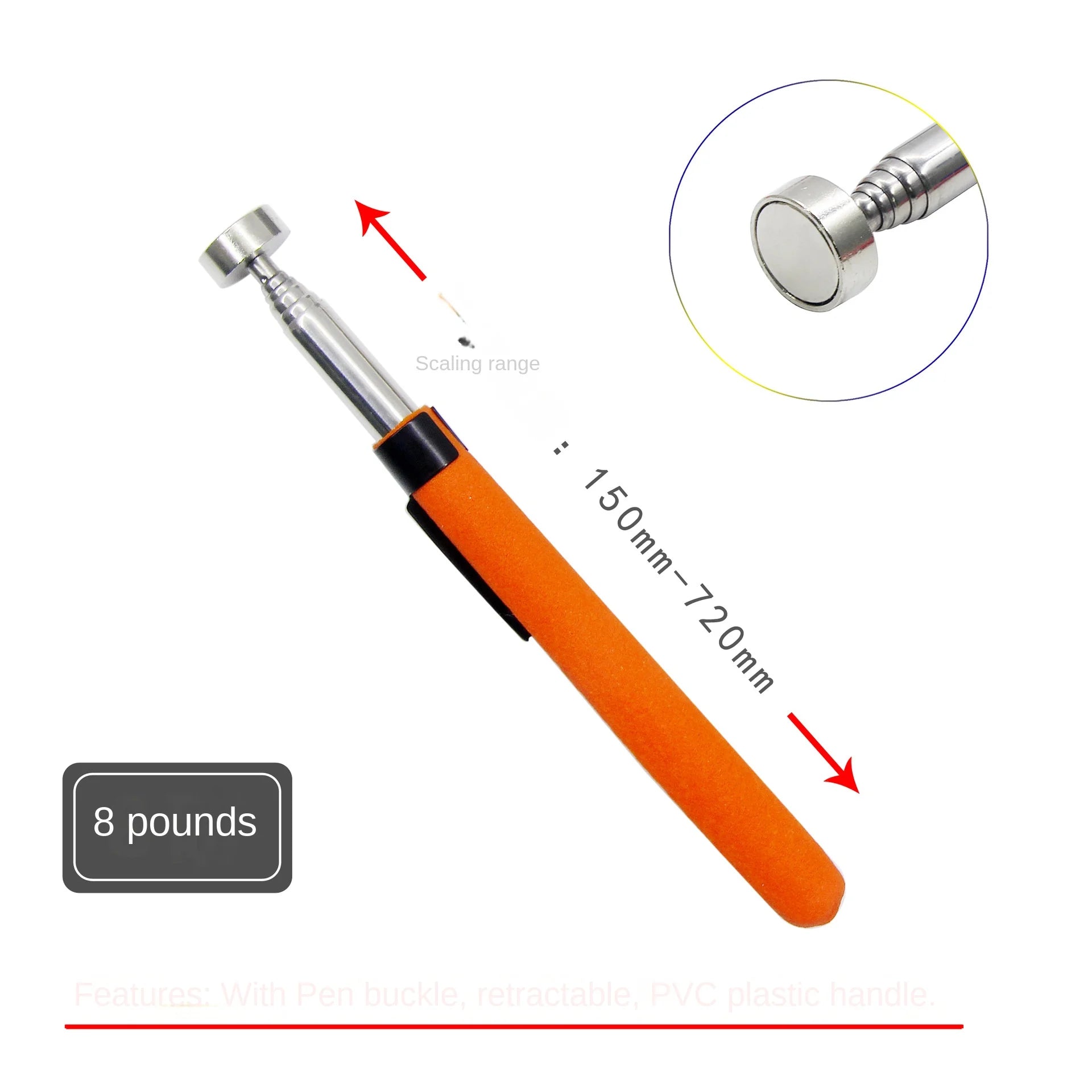 Telescopic Magnetic Pickup Tool – Adjustable Magnet Pen for Nuts, Bolts & Screws