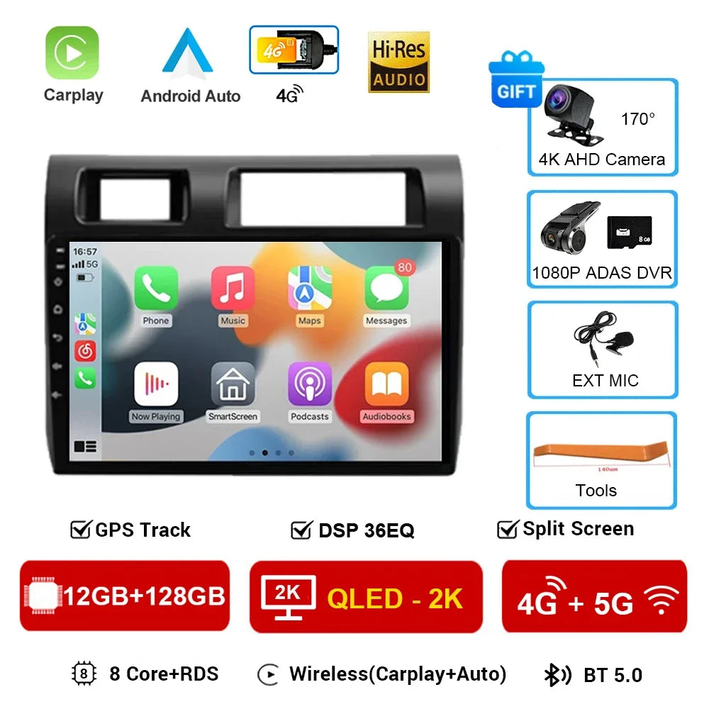 9" Android 13 Car Stereo for Toyota Land Cruiser LC70/LC79 (2007–2020) | Wireless CarPlay, Multimedia Player, DVD, Bluetooth, GPS NavigationCar & Automotive Accessories
