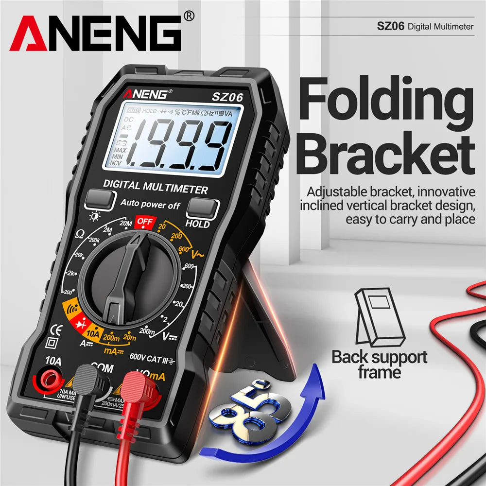 ANENG SZ06 Digital Multimeter 600V Auto Range Tester 2000 Counts for Car Home DIY Electricians