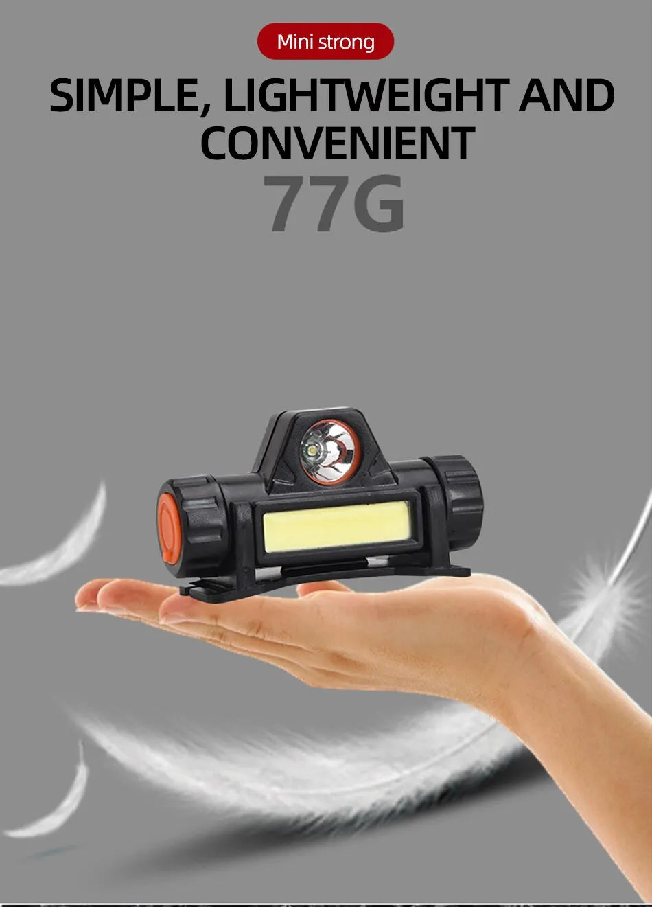 Super Bright Rechargeable COB LED Headlamp – Magnetic USB, Waterproof, Long Battery Life for Camping, Hiking & Fishing