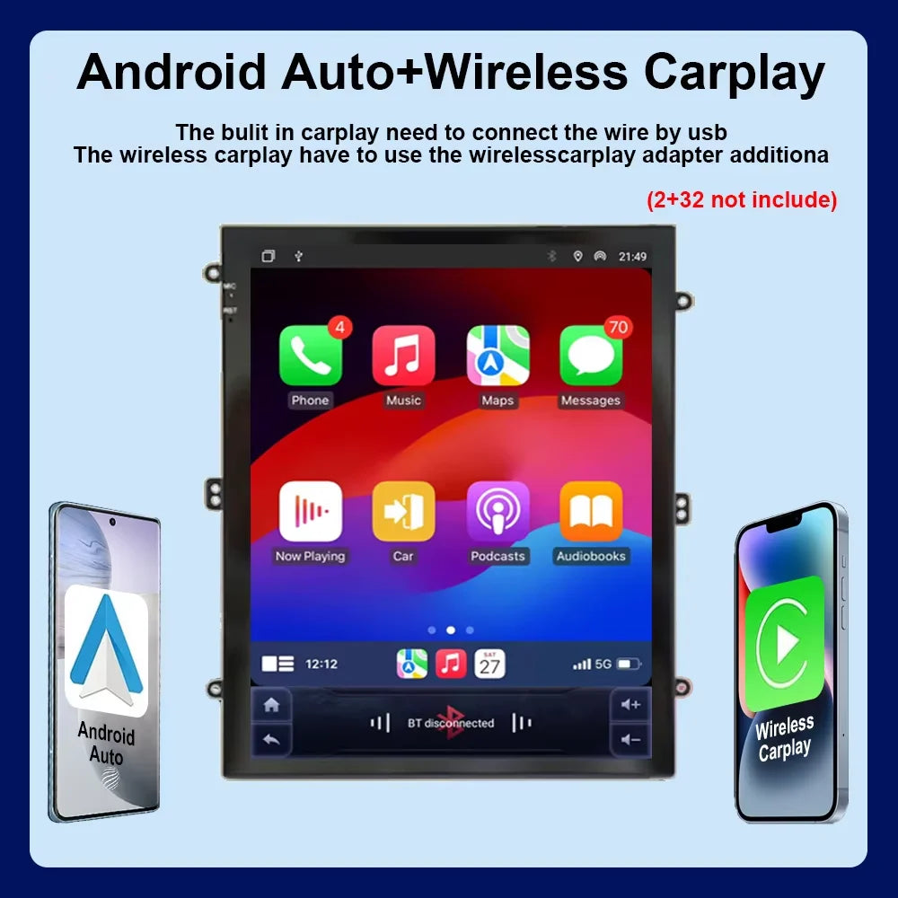 9.7" QLED Touchscreen Android 14 Car Stereo for Ford Ranger 2012-2015 | CarPlay, GPS Navigation, WiFi, Auto Radio Video Player