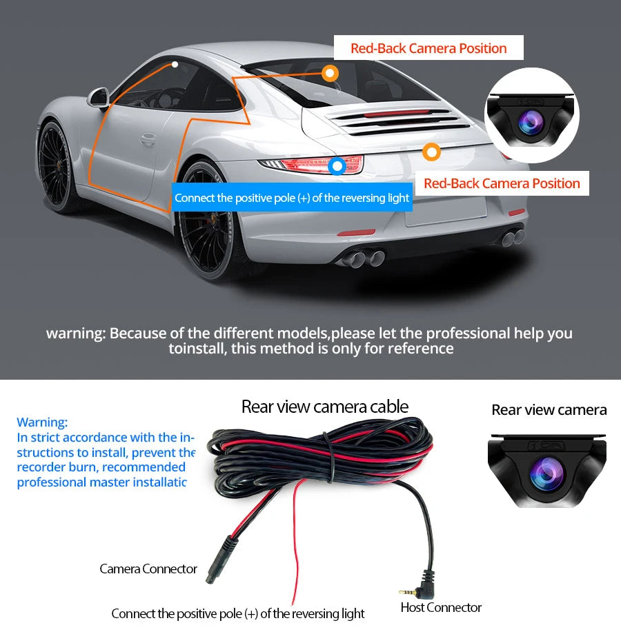 E-ACE 2K Car DVR Dash Cam Mirror WiFi GPS Night Vision 1080P Loop Recording Black Box