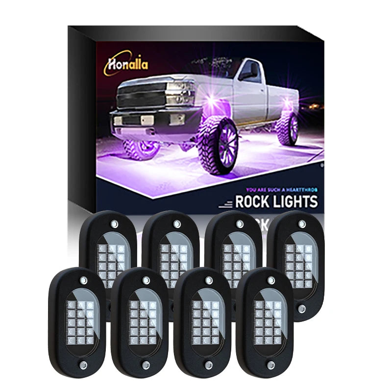 RGB Underglow LED Car Lights Kit Underbody Neon Lamp App Control 12V SUV TruckCar & Automotive Accessories
