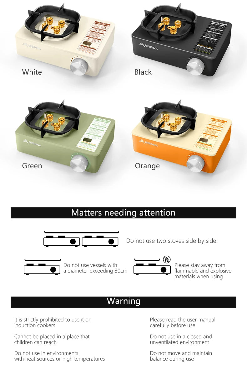 BISINNA 5800W High-Power Portable Camping Gas Stove – Outdoor Cassette Burner for Hiking, Trekking & Picnic