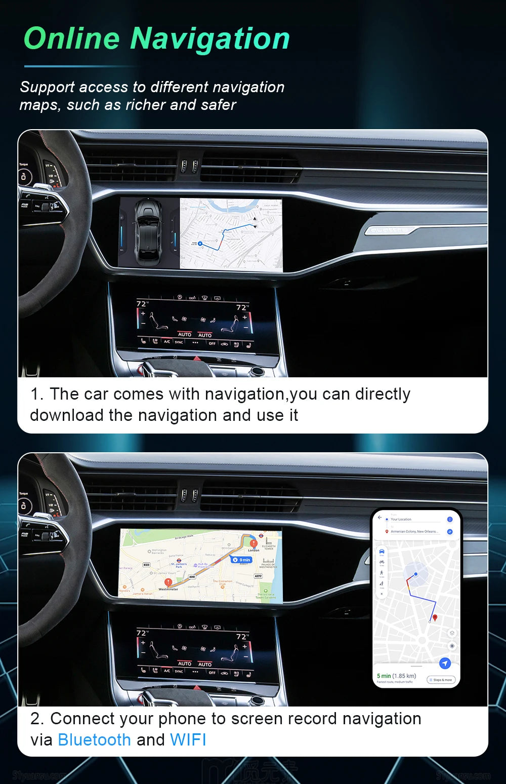 3-in-1 Wireless CarPlay & Android Auto Adapter – Plug & Play, Converts Wired to Wireless for 99% OEM Cars