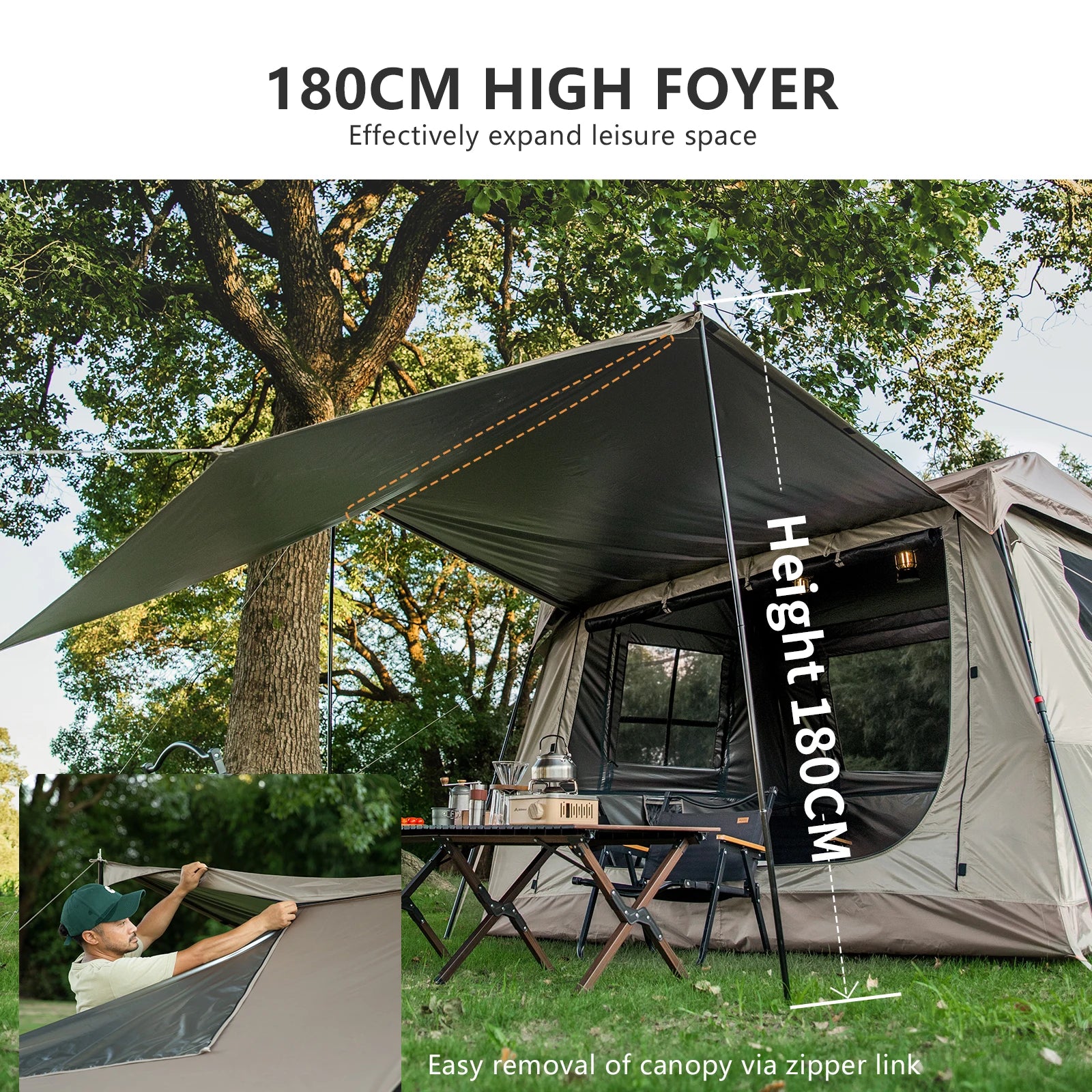 BISINNA One-Touch Automatic Ridge Tent with Titanium Glue – 3-4 Person Outdoor Family Camping TentOutdoor & Camping Gear