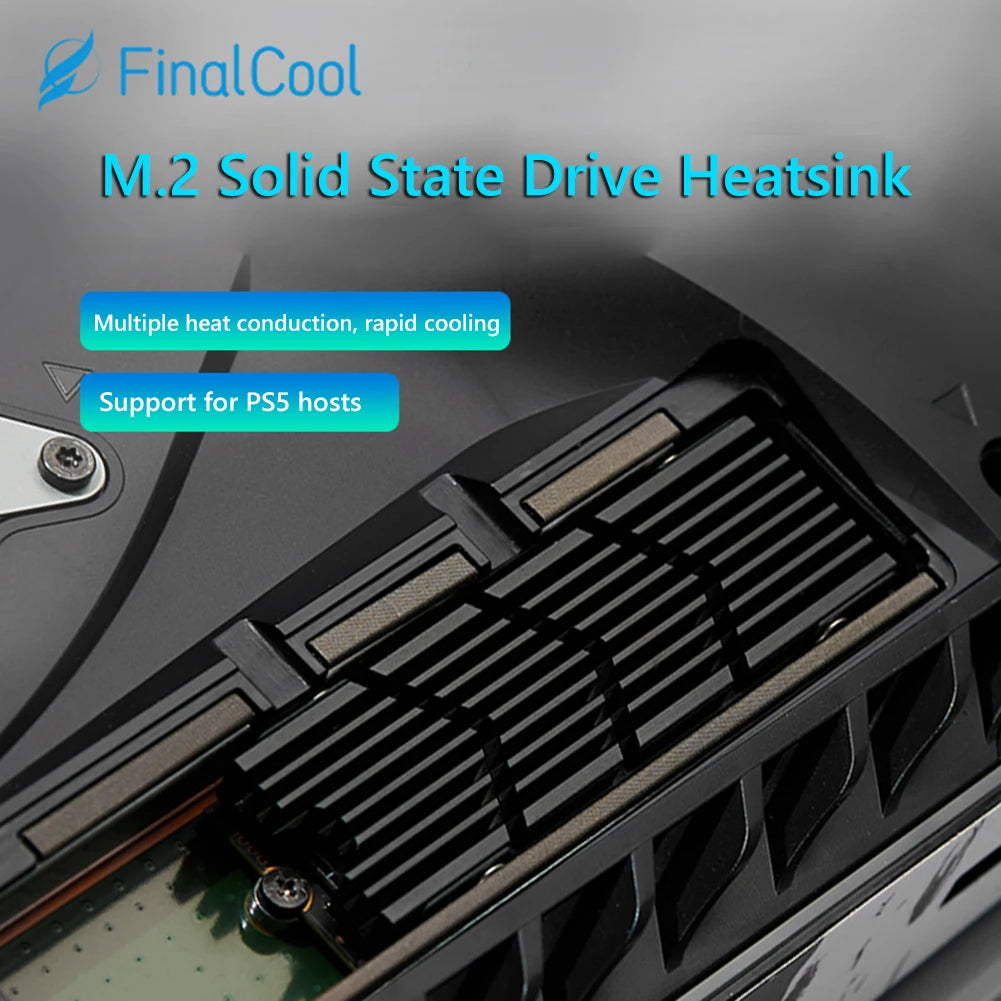 M.2 NVMe 2280 SSD Heatsink Cooler – Aluminum Alloy Heat Sink with Hollow Design & Thermal Silicone Pad for M.2 NGFF SSDsElectronics